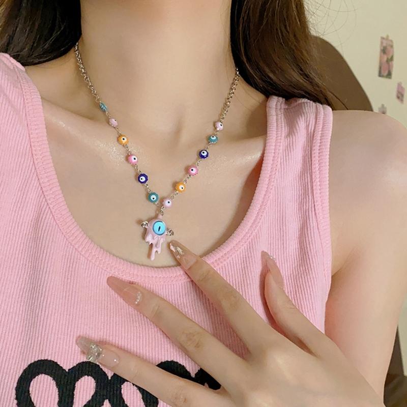 Evil Eye Necklace Evil Eye Ear Pins Sweet and Fashionable Alloy Accessories Evil Eye Jewelry for Party Wedding Daily