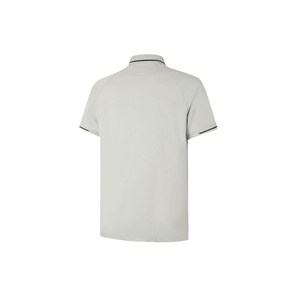 Li-Ning Solid Regular Sleeve Pullover Short Sleeve Polo Shirt Men Polo Shirts Camel-Gray APLU201-3