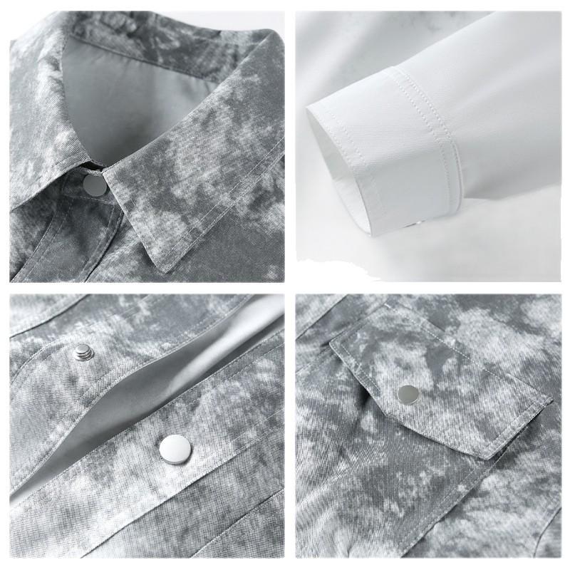 2025 Men's Loose Gradient Tie-Dye Long Sleeve Jacket, Plus Size Fashion Casual Coat