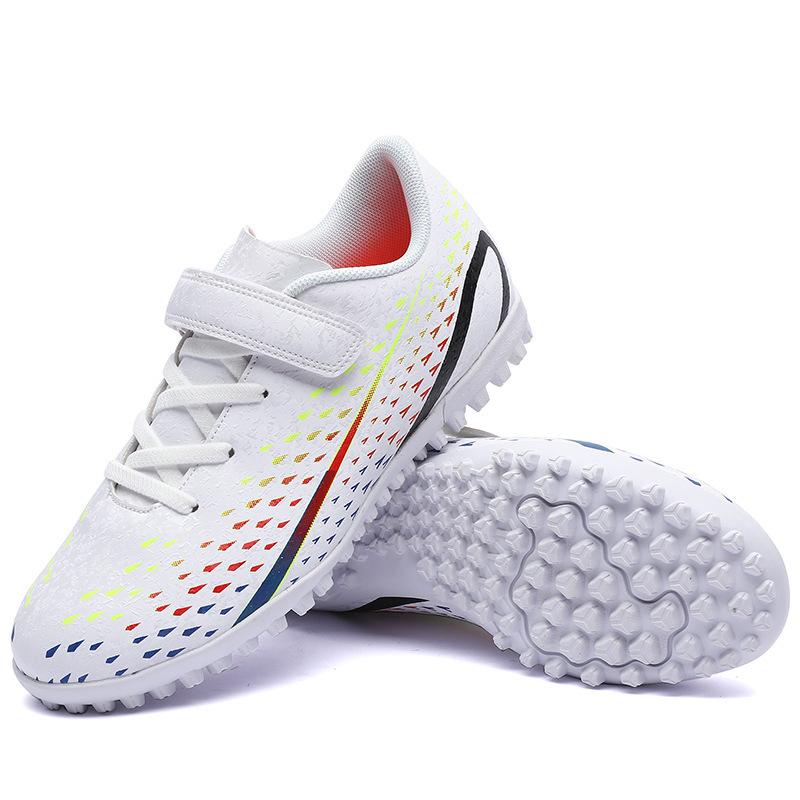 

Студенты ногтей новая кожа футзал спортивный класс женские туфли на липучке мальчики детские футбольные бутсы тренировочные сломанные 39