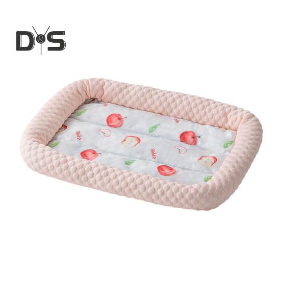 

Коврик для охлаждения домашних животных с рисунком фруктов, машинная стирка, коврик для сна для собак и кошек, нескользящая летняя охлаждающая подушка из ледяного шелка S розовый