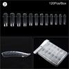 kads 120 ks Nástavce na nehty pro rychlou tvorbu plísní Dvojité umělé nehty Opakovaně použitelné čiré nástroje na manikúru pro prodloužení Poly Nail Gel Nail Art