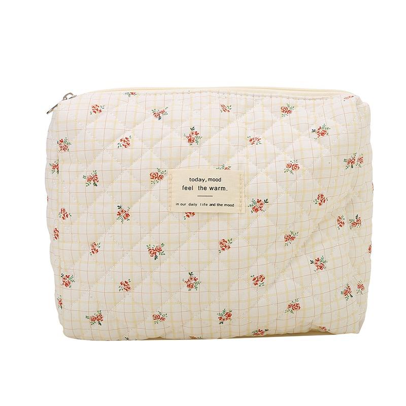 Fashion Women's Cosmetic Bag Portable Floral Handheld Cosmetic Storage Bag Cute Travel Ins Style Bag