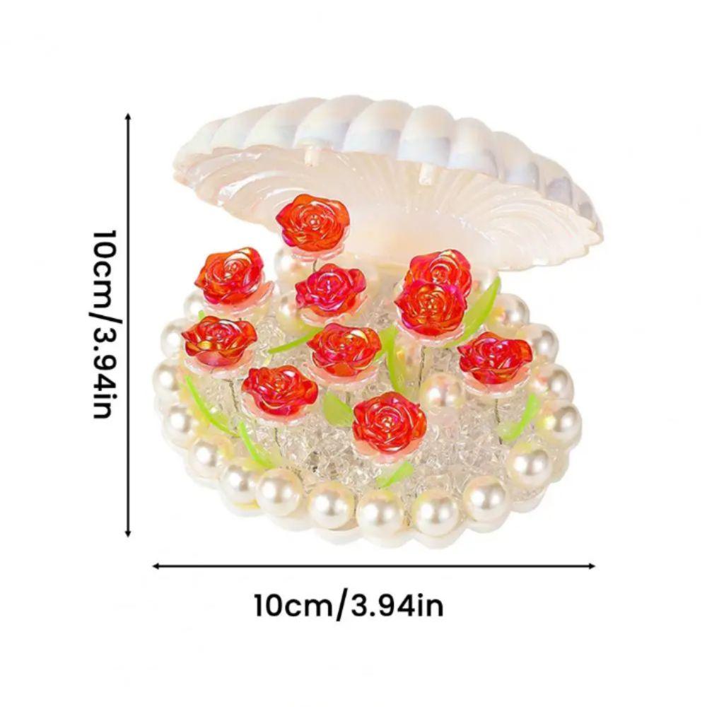 Warm Light Shell Night Light Handmade Shell Shaped Rose Night Light DIY Tulip Design Shell Table Lamp Birthday Gift