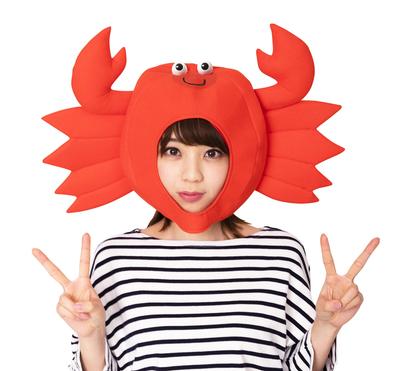 Kaburimon Cosplay Halloween Pokrývka hlavy Pokrývka hlavy Krab Unisex Červený Kostým Maškarní kostým [Čirý kámen]