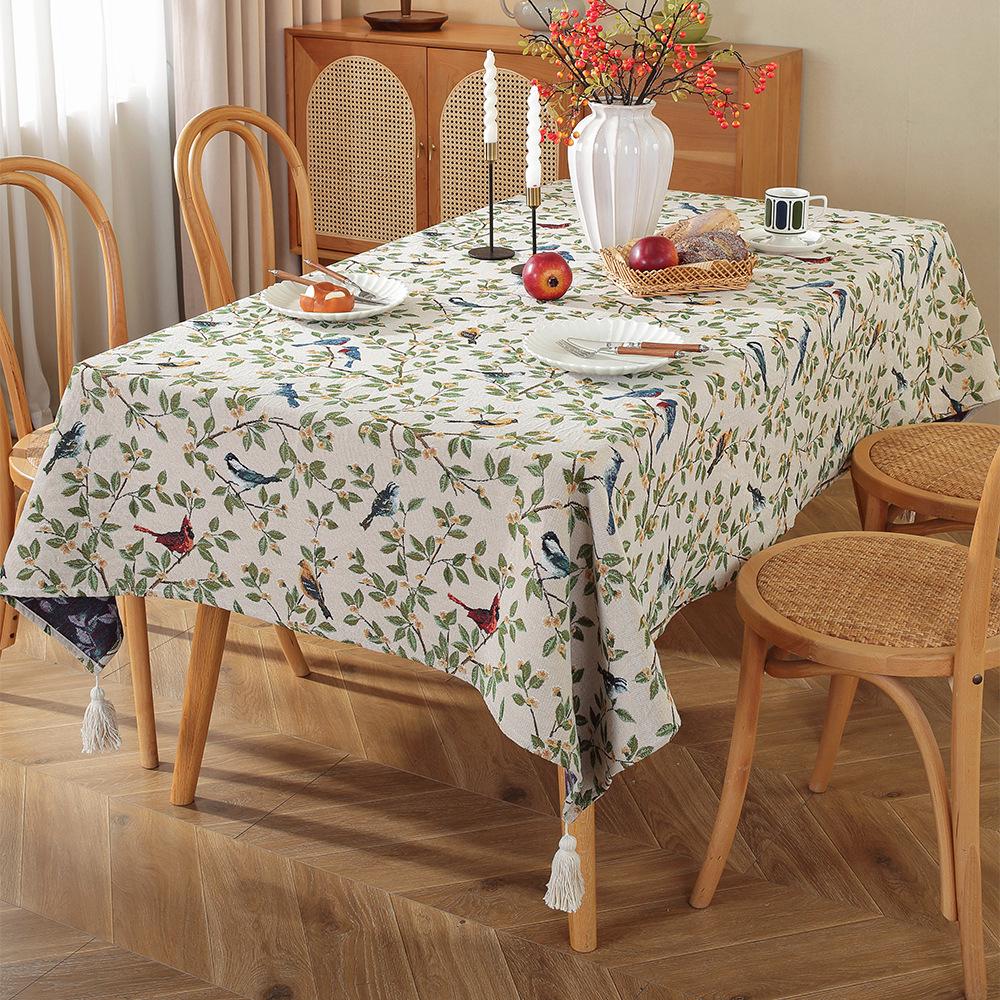 

Жаккардовая скатерть в стиле ретро-романтики: Прямоугольный, пасторальный дизайн картины маслом для обеденных и журнальных столиков. В наличии. 140x180 cm