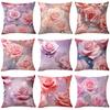 New Spring Flower Pink Rose Pillowcase Home Living Room Sofa Cushion Pillowcase