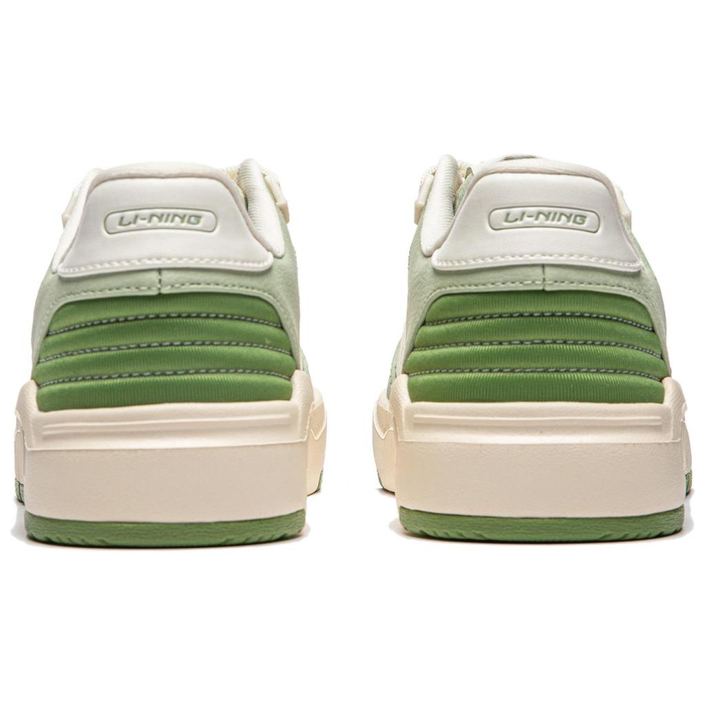 Li Ning Common 80s Soft Rebound Thick Sole Comfortable Versatile Non-Slip Wear-Resistant Low-Top Skate Shoes Women sneaker Light-Green AGCU084-4