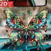 Crystal Like Colorful Butterfly Hanging Ornament 2D Flat Acrylic Pendant Bag Charm for Car Rear Mirror and Home Decors