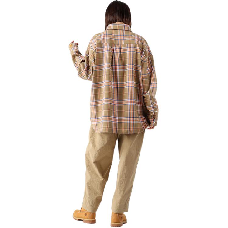 Timberland SS24 Tokyo Design Collective Comfortable Simple Loose Long Sleeve Shirt Unisex Shirts Khaki A64FBA97