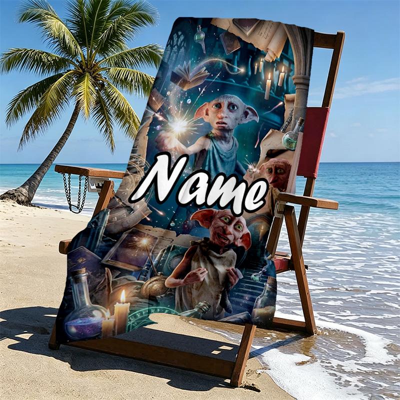 Custom Name Personalized Avatar Print Beach Towel, for Trip Camping Beach Party Home Decor, Birthday Gift for Family & Friends