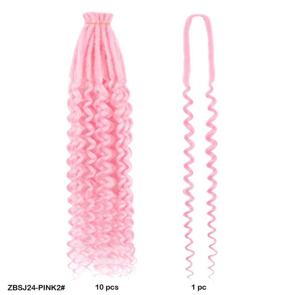 10pcs/lot Crochet Hair Afro Braiding Hair Extension 24Inch Crochet Box Braids Straight To Curly Ends Hair Synthetic Black Braids For Women