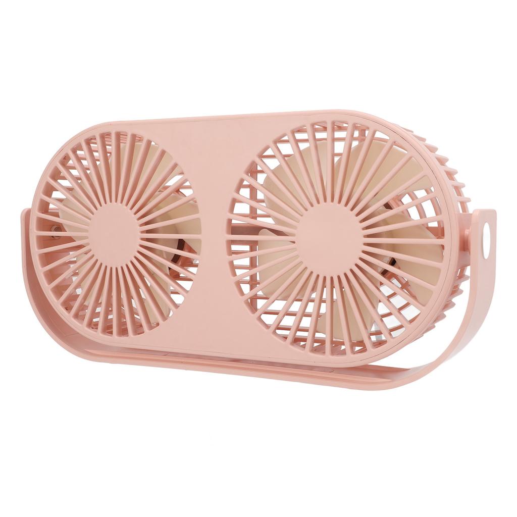 Double Fan USB Charging Fast Heat Dissipation 360 Degrees  Rotation Double Head Fan Mini Desk Fan for Dormitory Desktop