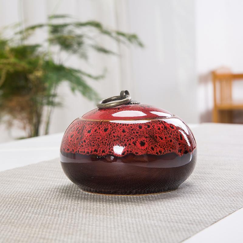 

Yao-style Large Belly Jar Sealed Ceramic Tea Canister Vintage Portable Candy Snack Box Multi-functional Coffee Beans Storage Jar