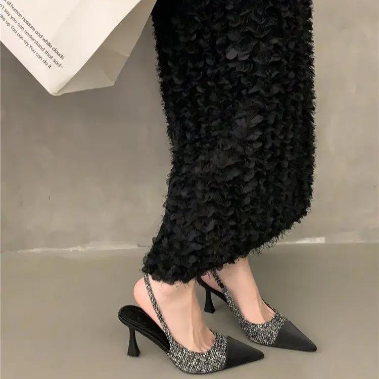 2024 Summer Designer Women Luxury High Heel Brand Ladies Sandals Female Slip on Party Dress Wedding Pumps Handmade Zaptos Mujer