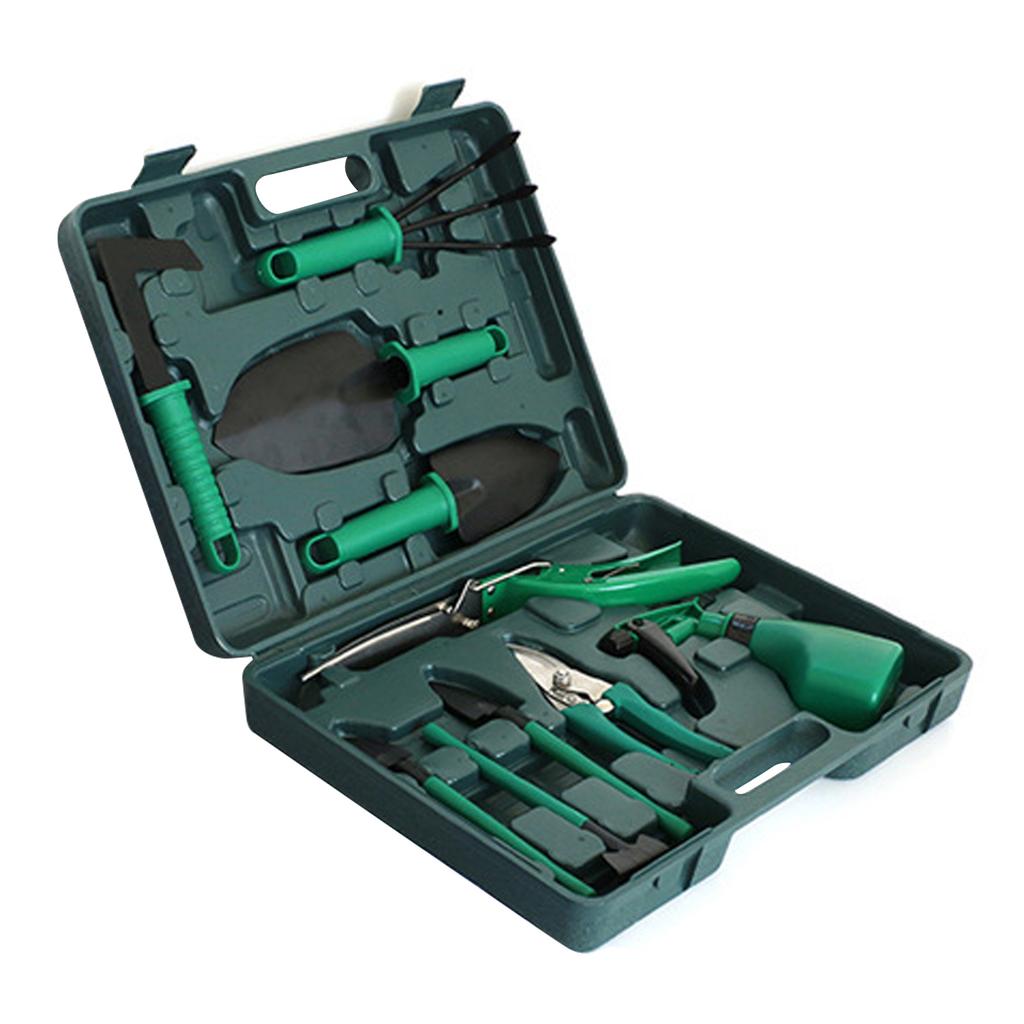 Potted Plant Pruning Shovel Kit Garden Planting Weeding Set Bonsai Trimming Garden Tools Green 10