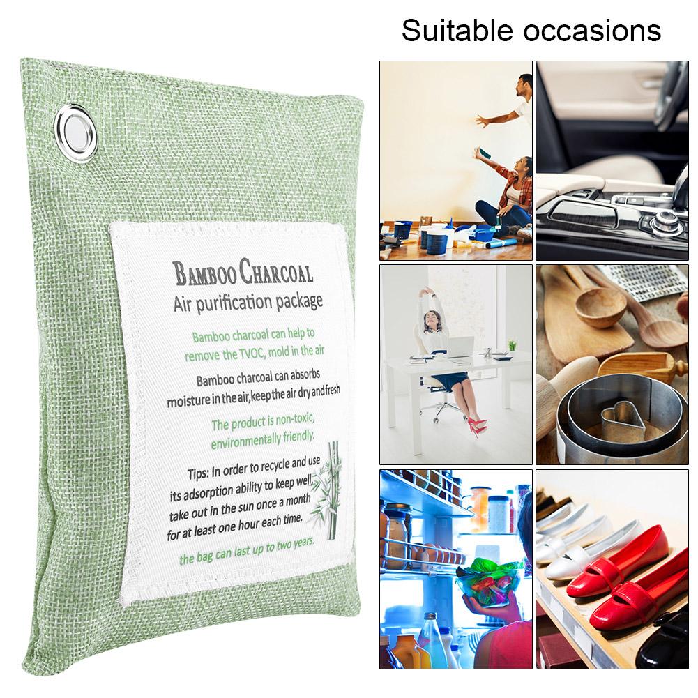 8 farger Luftrensende pose Aktivert trekull Bambus Luktfjerner Bil Deodorizer Lys grønn