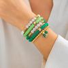 Festival Gifts Foliage Letter Bracelet Simple Green Beaded Bracelet Beer Festival Bracelet