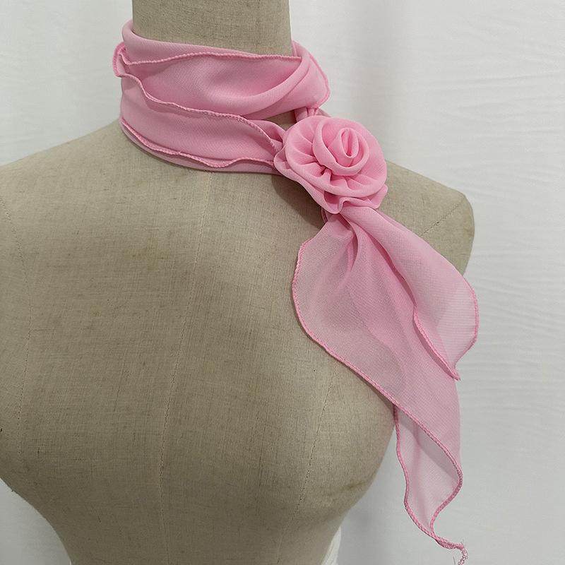 26 Colors Decorative Headscarf Solid  Pink Rose Knitted Scarf Shawl Shawl Flower Sunscreen Headscarf Ladies Office Scarf