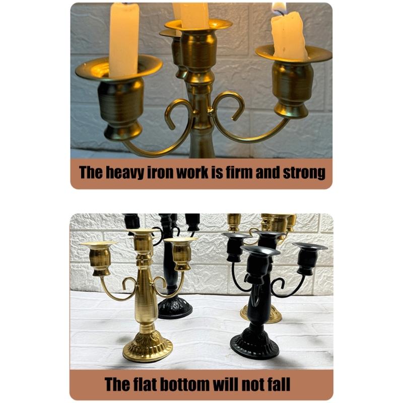 Barocke Eisenleuchter Mittelstücke 4-armiger Kandelaber Kerzenhalter Vintage Metall Kerzenständer Esstisch Dekorationen
