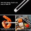 2 Pairs Titanium Chopsticks, Pure Titanium Metal Chopsticks, Ultralight and Reble Chopstick, Durable Dishwasher Safe Eco-Friendly, for Camping Home