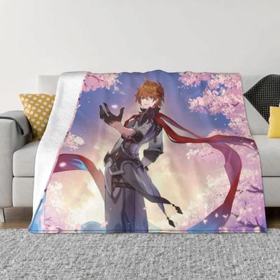 Cozy Childe Genshin Impact Tartaglia Blanket Stuff Bed Decorative Throws And Blankets Lightweight Thin Fleece Plush for Couch