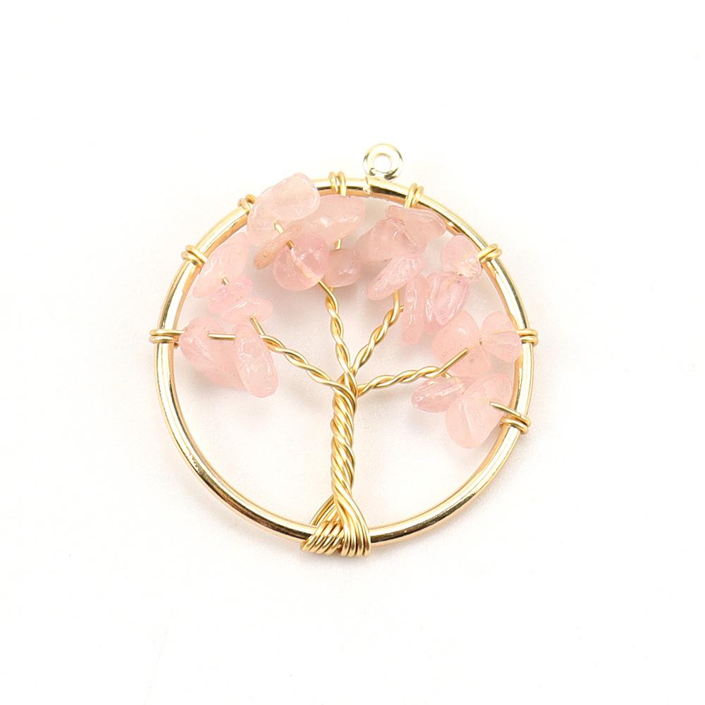 3Cm Tree Of Life Pendant Natural Crystal Gravel Fortune Tree Necklace Accessories N114