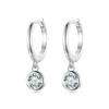 Hoop Earrings with Crystals Silver Clasp Earrings