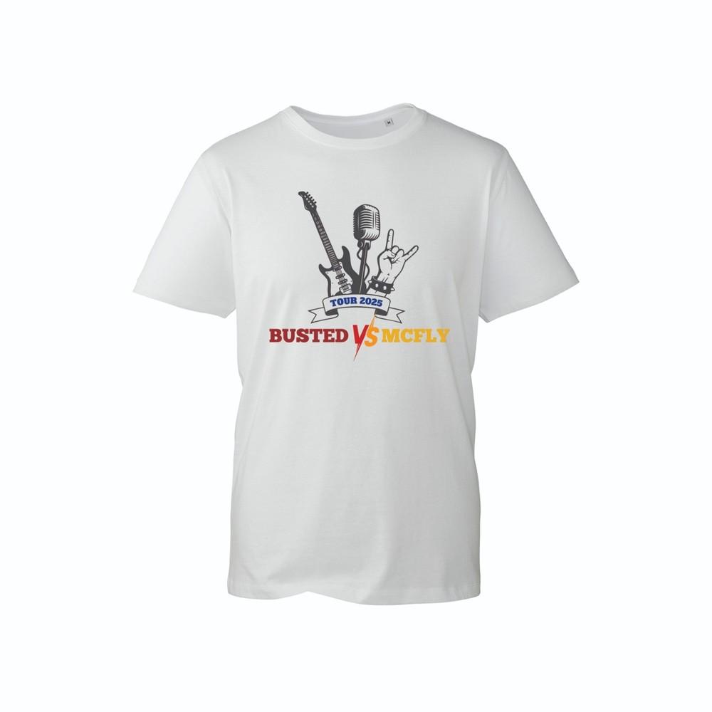 Rock Band Tour 2025 Graphic Tee Guitar Mic Hand Sign Music Concert Fan T Shirt S