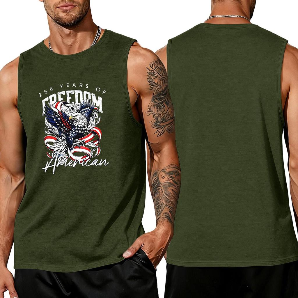 Men's loose and casual print sleeveless shirt