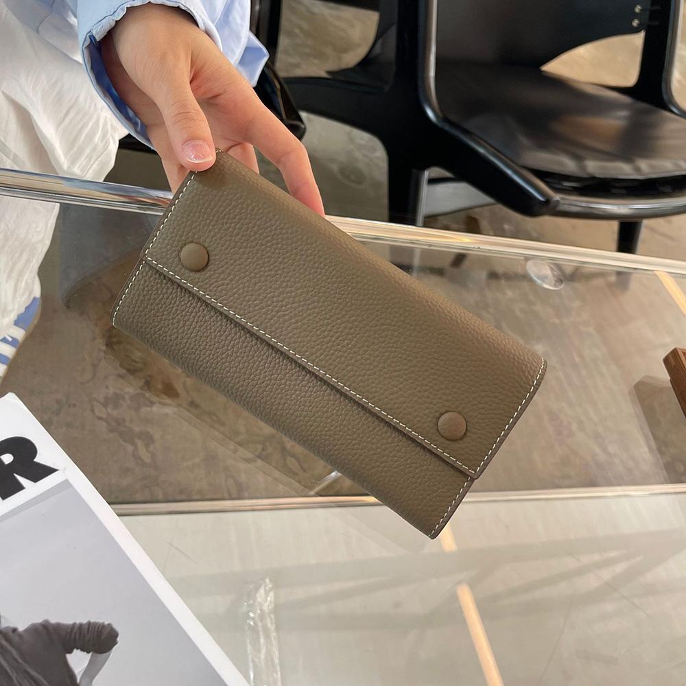 2025 Dámské peněženky z pravé kůže První vrstva hovězí kůže Dlouhá peněženka Dvoubarevné peněženky Psaníčka pro dámy Peněženky