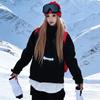 Conjunto de Chaqueta y Pantalones de Snowboard y Esquí Unisex con Letras Reflectantes Impermeable Cortavientos Equipo de Invierno para Exteriores