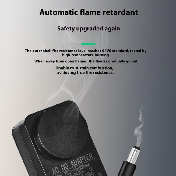36W Universal Power Supply Adapter US Compatible Plug Fire Retardant Housing Stable Output for Various Electronics