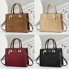 Womens Pu Handbag With Metal Accents For Business Office Commuting