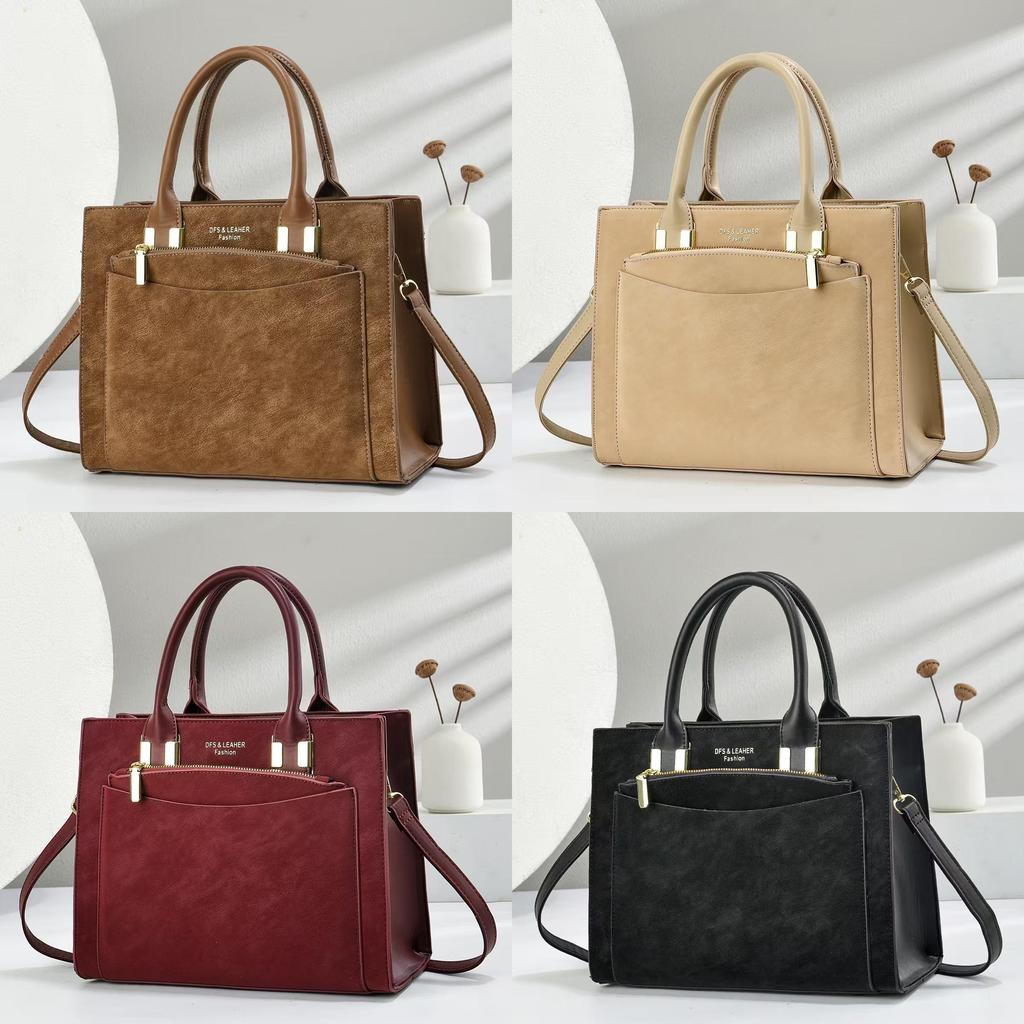 Womens Pu Handbag With Metal Accents For Business Office Commuting