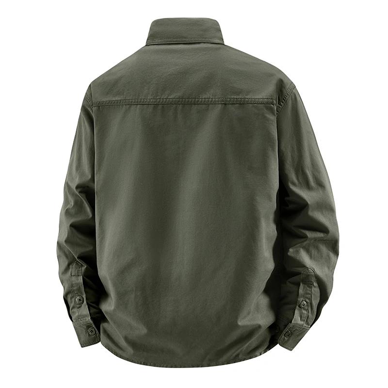 Autumn Casual Collar Shirt for Men Spring and Autumn Brand Slim Shirt Men Autumn Cotton Long Sleeved Cargo Shirt