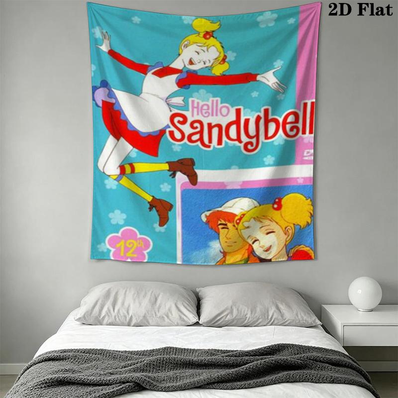 Hello! Sandybell Wall Tapestry Aesthetic Wall Hanging Printed Fabric Blanket Decorative Tapestries for Bedroom Living Room Home Decor
