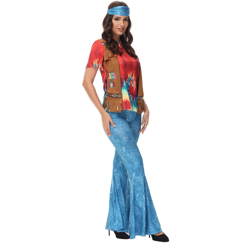 Halloween play disco costumes hippie stage costumes Indian primitive indigenous hippie costumes