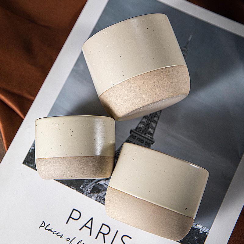 100/180/230ml Ceramic Cup Vintage Coarse Pottery Coffee Cup Japanese-style Cafes Drinkware for Espresso Cappuccino Kung Fu Tea