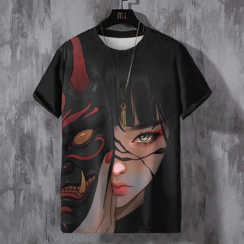 Heren T-shirts Cool Vlam Grafisch Top Esthetische Kleding Dames Streetwear Man Korte Mouw Harajuku Herenkleding Casual T-shirt