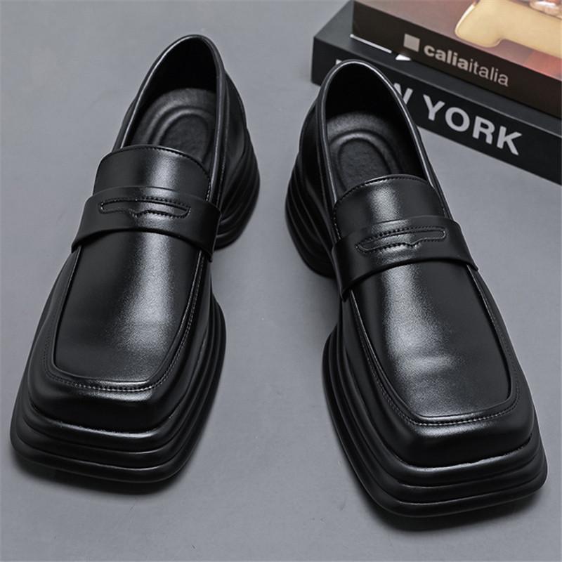Moda Nuevos Zapatos Casuales para Hombre Negros Blancos Mixtos de Suela Gruesa con Aumento de Altura Mocasines con Correa de Monje Masculinos Tenis Masculino Zapatos Hombre