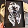 European American 70cm Small Square Imitation Silk Scarf - Printed Versatile Headscarf/Neck Protector