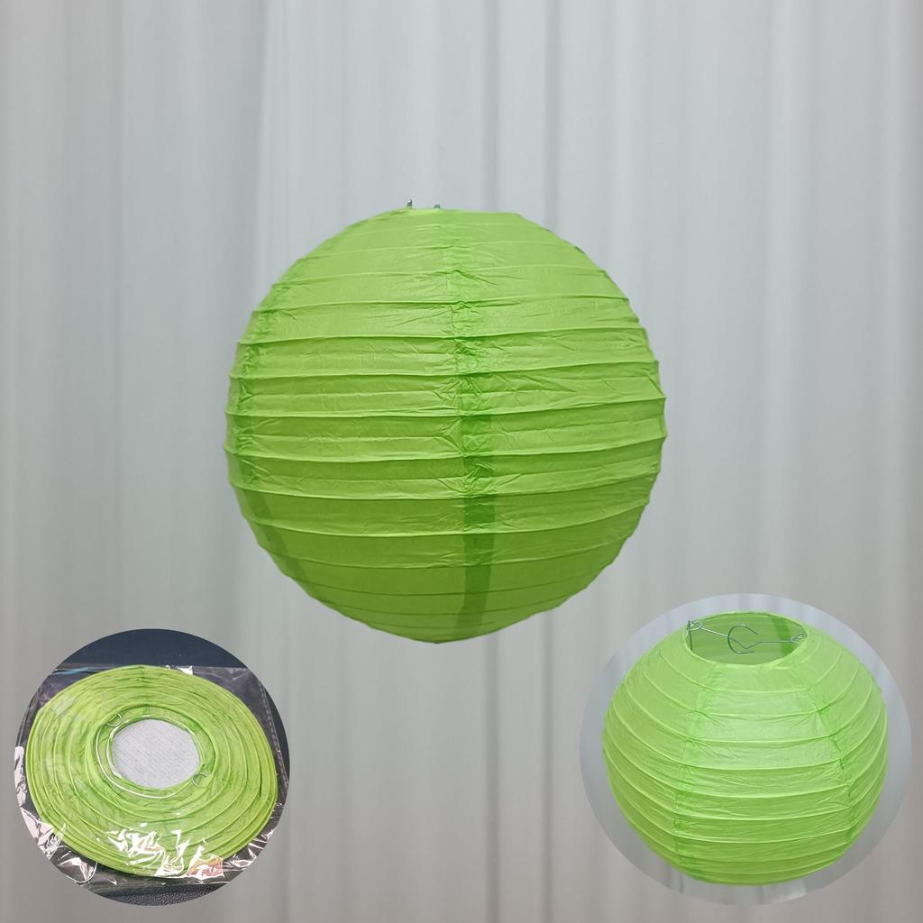 10-Inch Round White Paper Lantern, Red Mid-Autumn Festival & Wedding Decoration