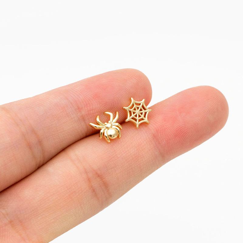 European And American Fashion Funny Earrings, Spider Spider Web Holiday Earrings, High-End Metal Halloween Earrings