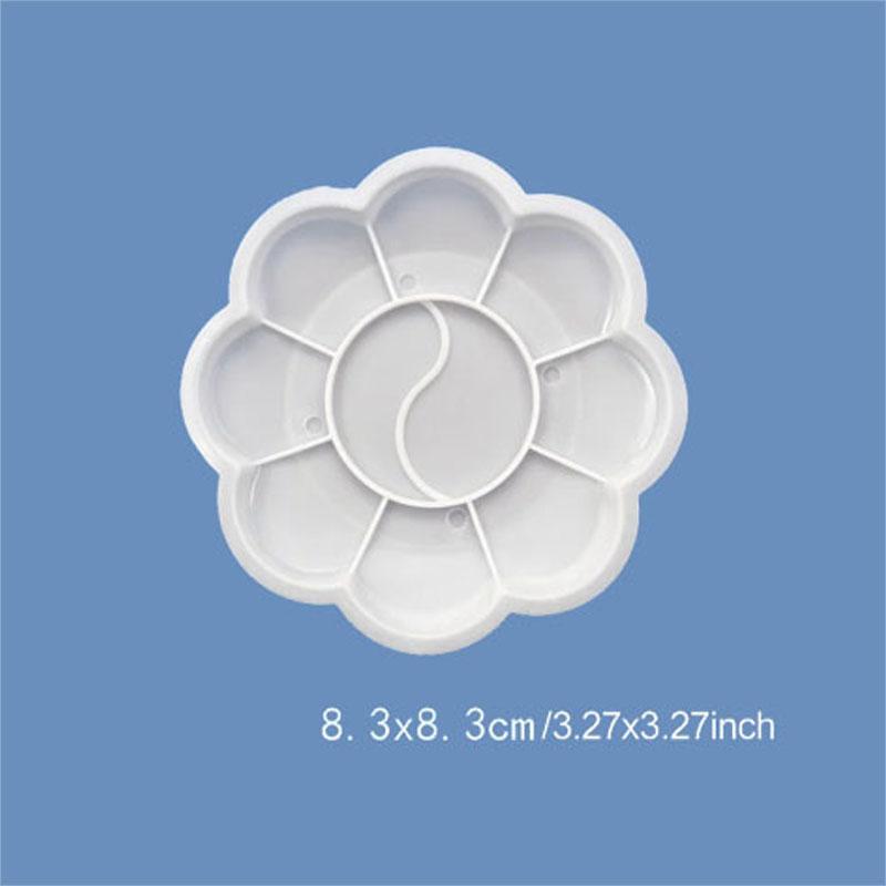 Mini Flower-Shaped Plastic Palette Color Palette Plum Blossom Painting Acrylic Teaching Incentive Supplies Student Rewards TMZ
