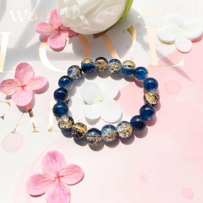 10mm Explosion Flower Glass Bead Wrap Bracelet for Women, Soft Student Play Beads, Finger Wear Design.
