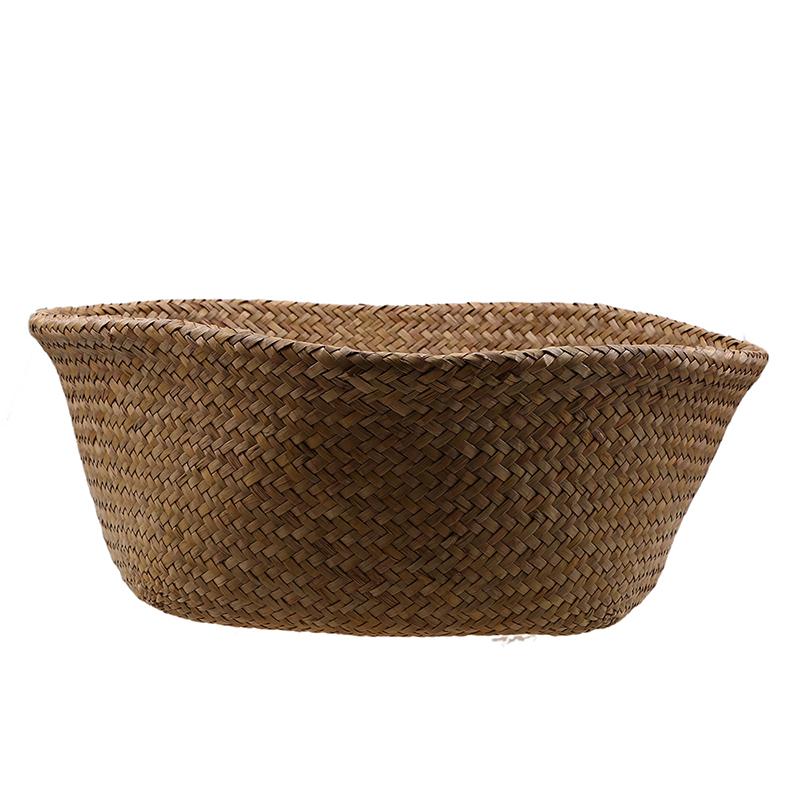 Storage Basket Rattan Straw Basket Flower Baskets Garden Planter Flower Pot Wicker Folding Flower Pot Seagrasss