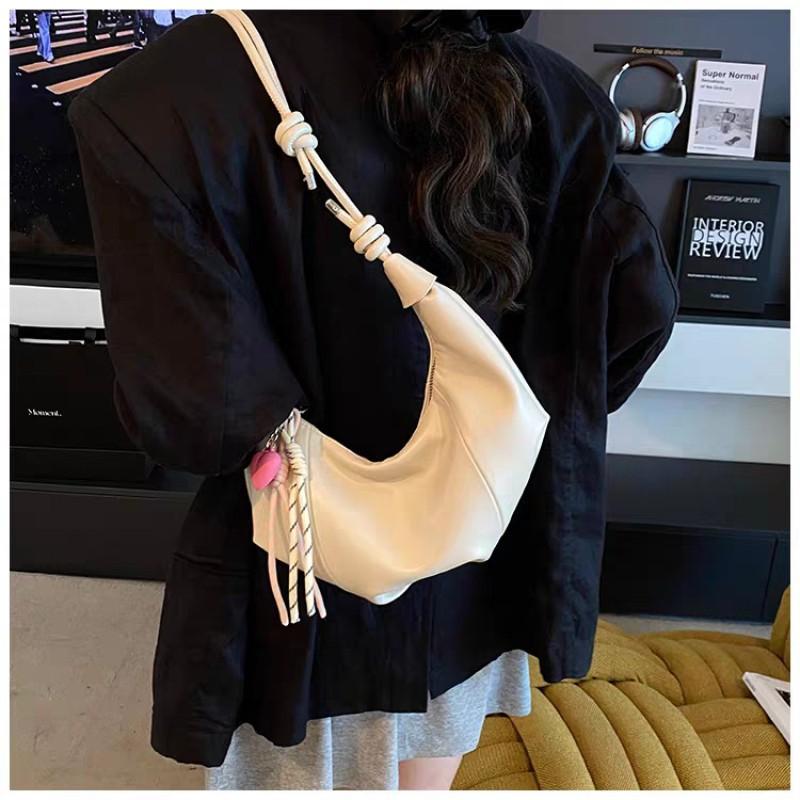 

Silver Super Fire Mini Kosong Croissant Bag Women s Light Luxury Niche High-end Cross-slung Dumpling 23x7x21 small off білий колір
