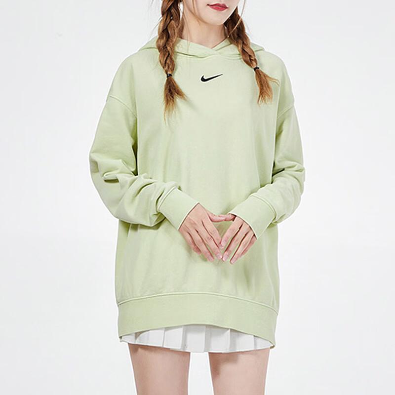 Nike Essentials Loose Fit Sporty Casual Long Sleeve Hoodie Women Tops Light-Green DD5641-383