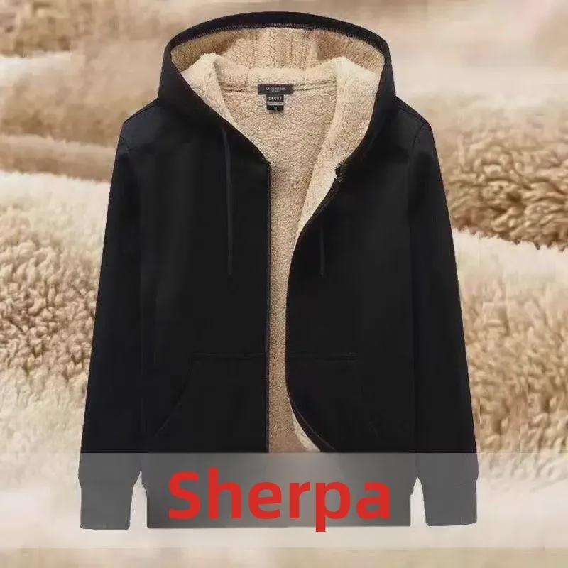 Men's Autumn/Winter Hooded Zipper Sweatshirt Set, Thick Plus Velvet, Trendy Large Sizes.